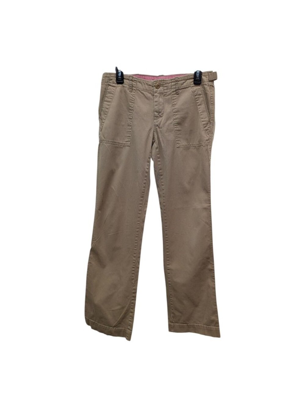Banana Republic Utility Chino Pants Khaki Straight Leg Cargo Pockets Size 4